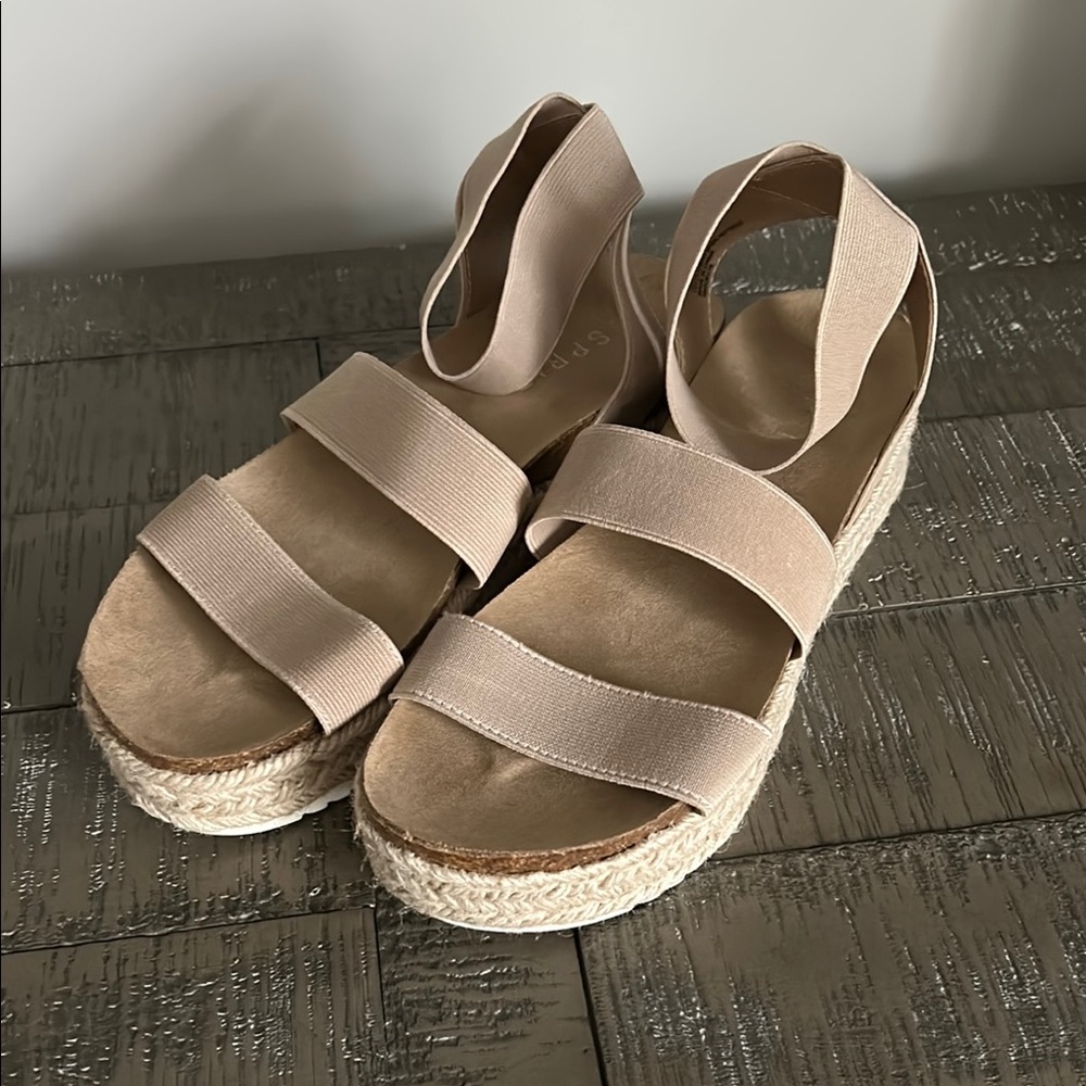 Women's Beige Espadrille Sandals